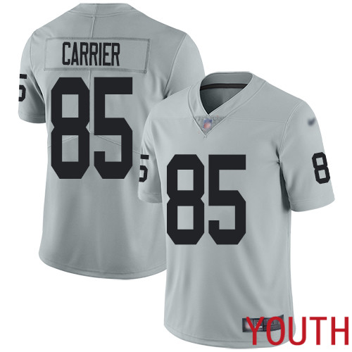 Oakland Raiders Limited Silver Youth Derek Carrier Jersey NFL Football 85 Inverted Legend Jersey